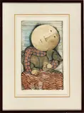 Graciela Rodo Boulanger, ' W 14.25', Lithograph In Colors On Japan Paper, Portrait Of A Girl With Dog