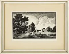 Thomas Willoughby Nason, ' W 9.5', Wood Engraving On Wove Paper, 1955, Little Farm