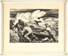 Robert von Neumann, ' W 13.75', Lithograph On Wove Paper, Beaching The Dory