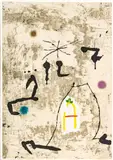 Joan Miró, ' W 24.9', Etching And Aquatint On Arches Paper With Collage, C. 1979, Personatge I Estels V