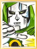 John Matos, ' W 22', Watercolor And Ink On Wove Paper, C. 1992, Doctor Doom