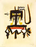 Wifredo Lam, ' W 21.75', Lithograph In Colors, On Wove Paper, Affich Avant Lettre