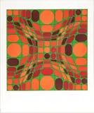 Victor Vasarely, ' W 10.25', Silkscreen In Colors On Wove Paper, Fayr