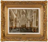 Emanuel de Witte, ' W 16.5', Oil On Canvas On Beveled Wood Panel 18th/19th C., Oude Kerk, Delft
