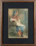 Walter Langley, ' W 9', 1876, Watercolor On Paper, C.