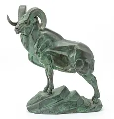 ' L 8.5' by James Lippett Clark, Bronze Sculpture, Alaskan White Sheep, offered Dec 2022