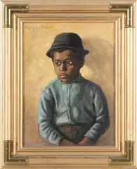 Sidney Lawrence Brackett, ' W 9', Oil On Canvas, 1884, Boy With Hat