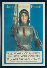 William Haskell Coffin, ' W 20.25', Lithograph In Colors, Linen Backed 1918, Joan Of Arc Saved France