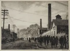 Martin Lewis, s End, H 9.75', Drypoint Etching On Wove Paper, C. 1937, Day