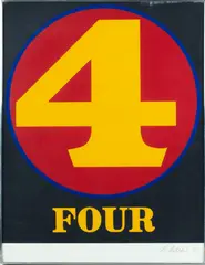 ' W 19.5' by Robert Indiana, Screenprint In Colors On Wove Paper, C. 1968, Four (from Numbers), offered Nov 2022