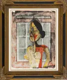 ' W 21' by Rufino Tamayo, Lithograph In Colors, On Rives BFK Paper, C. 1969, Portrait De Femme, From Mujeres, offered Nov 2022