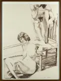 Philip Pearlstein, ' W 22', Lithograph On Wove Paper, C. 1970, Male And Female Figure