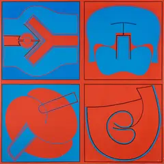 ' W 49' by Kawashima Takeshi, Acrylic On Canvas, C. 1968, New York 488, offered Nov 2022