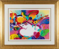 ' W 30' by Peter Max, Acrylic On Paper, Flower Blossom Lady Detail (Version 71), offered Nov 2022