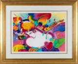 Peter Max, ' W 30', Acrylic On Paper, Flower Blossom Lady Detail (Version 71)