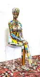 Leo Sewell, ' W 37', Mixed Media Assemblage Seated Nude Sculpture