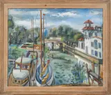 Edgar Yaeger, ' W 23.5', Oil On Canvas Board, 1949, The Detroit Yacht Club