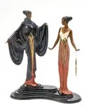Erté, ' W 15'' Depth 7.5', Polychrome Bronze Sculpture, C. 1988, "Dreambirds"
