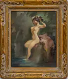 John Coppin, ' W 16', Oil On Canvas C. 1955, Resting Nude