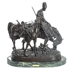 Untitled by Evgeni Lanceray, BRONZE SCULPTURE ON GREEN MARBLE BASE, offered Nov 2022