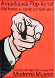 ' W 27.5' by Roy Lichtenstein, Red & Black Poster, "Amerikansk Pop Konst", offered Nov 2022