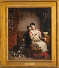 Lemuel Wilmarth, ' W 18', Oil On Canvas, 1883, "Please May I Keep Him"