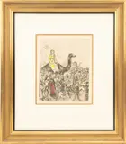 Marc Chagall, Untitled, ETCHING WITH HAND COLORING, ON ARCHES PAPER, 1931-39, JACOB'S PROCESSION TO EGYPT, FROM THE BIBLE