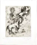Marc Chagall, âne, H 11.7', Etching On Montval Laid Paper, C. 1927-31, Le Cheval Et L