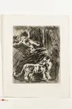 Marc Chagall, ' W 9.4', Etching On Montval Laid Paper, C. 1927-31, Le Singe Et Le Leopard