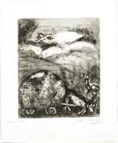 Marc Chagall, ' W 9.4', Etching On Montval Laid Paper, C. 1927-31, Le Chartier Embourbé