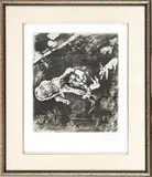 Marc Chagall, ' W 9.4', Etching On Montval Laid Paper, C. 1927-31, La Génisse, La Chèvre
