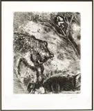 Marc Chagall, ours Et Les Deux Compagnons, H 11.7', Etching On Montval Laid Paper, C. 1927-31, L
