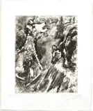 Marc Chagall, ' W 9.4', Etching On Montval Laid Paper, C. 1927-31, La Lice Et Sa Compagne