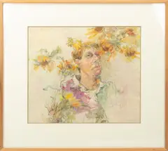 Untitled by Richard Jerzy, 1987, OIL, WATERCOLOR AND CHARCOAL ON PAPER, offered Oct 2022