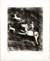 Marc Chagall, Untitled, 1927-30, ETCHING AND DRYPOINT ON MONTVAL LAID PAPER, WITH WATERMARK
