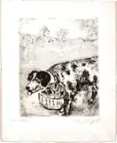 Marc Chagall, Untitled, 1952, ETCHING ON MONTVAL LAID PAPER, WITH WATERMARK, 1927-30, PUBLISHED