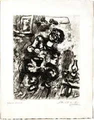 Untitled by Marc Chagall, 1927-30, ETCHING ON MONTVAL LAID PAPER, WITH WATERMARK, offered Sep 2022