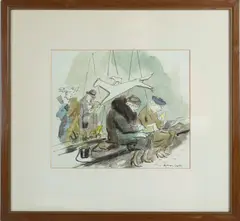 Aaron Sopher, Untitled, WATERCOLOR AND INK ON PAPER