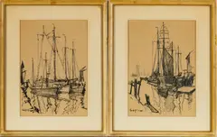 STONE LITHOGRAPHS by Emile Albert Gruppe, ON PAPER, offered Jun 2022