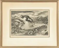 John McCrady, Untitled, 1944, LITHOGRAPH ON WOVE PAPER