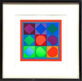 Victor Vasarely, Untitled, SILKSCREEN IN COLORS, ON WOVE PAPER