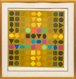 Victor Vasarely, Untitled, SILKSCREEN IN COLORS, ON WOVE PAPER
