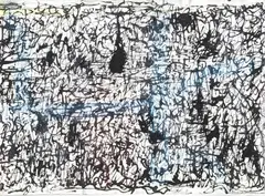 INDIA by Mark Tobey, 1941, INK & PASTEL ON PAPER, offered Feb 2022