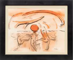 Harold Cohn, Untitled, WATERCOLOR & CHARCOAL ON PAPER