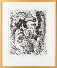 LINOLEUM by Richard Mock, 1991, ON PAPER, offered Dec 2021