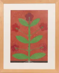 Eddie Arning, FOLK ART, CRAYON ON PAPER