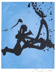 Robert Motherwell, LIFT-GROUND, 1976, ETCHING AND AQUATINT IN COLORS ON J.B. GREEN PAPER