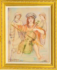 Untitled by Edna Hibel, 1974, LITHOGRAPH WITH OIL PAINT, offered Oct 2021