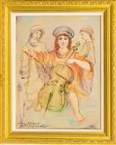 Edna Hibel, Untitled, 1974, LITHOGRAPH WITH OIL PAINT