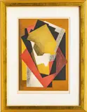 Jacques Villon, Untitled, MEZZOTINT WITH COLORS ON PAPER